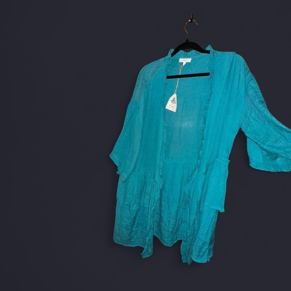 Easel Teal Tunic Top - Picture 6 of 6
